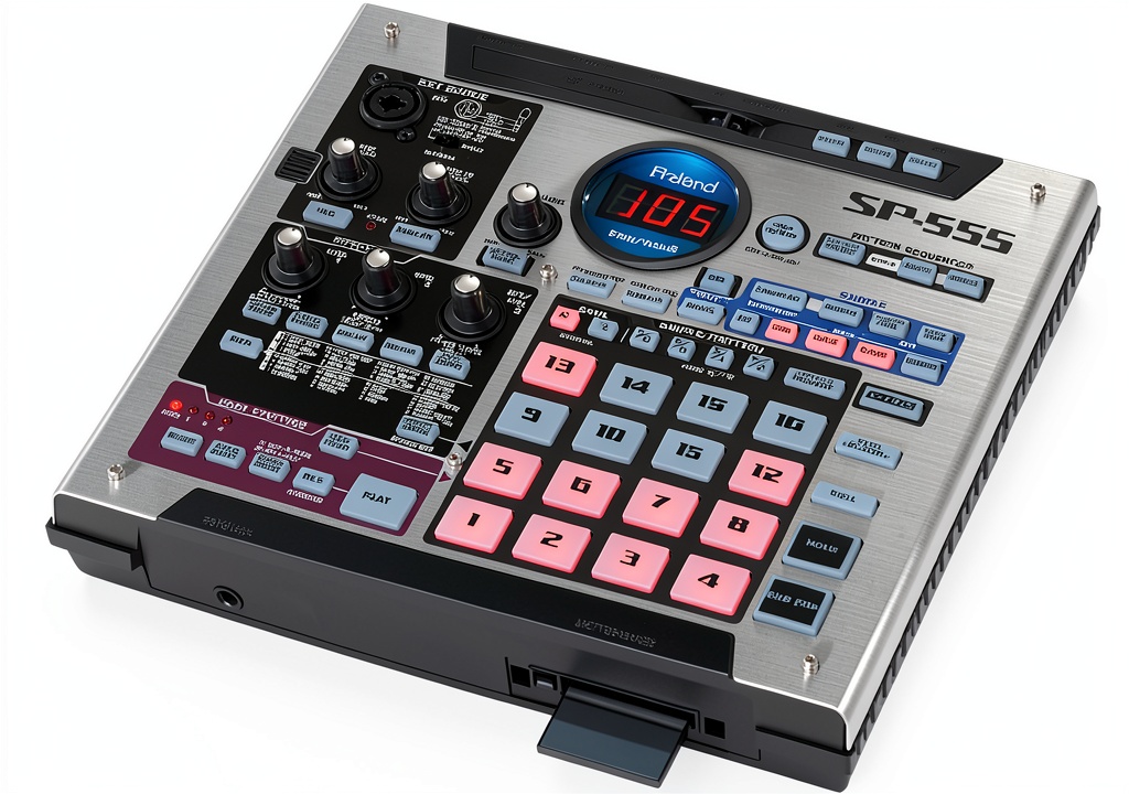 Samplitude SP-555 audio sampler on a desk