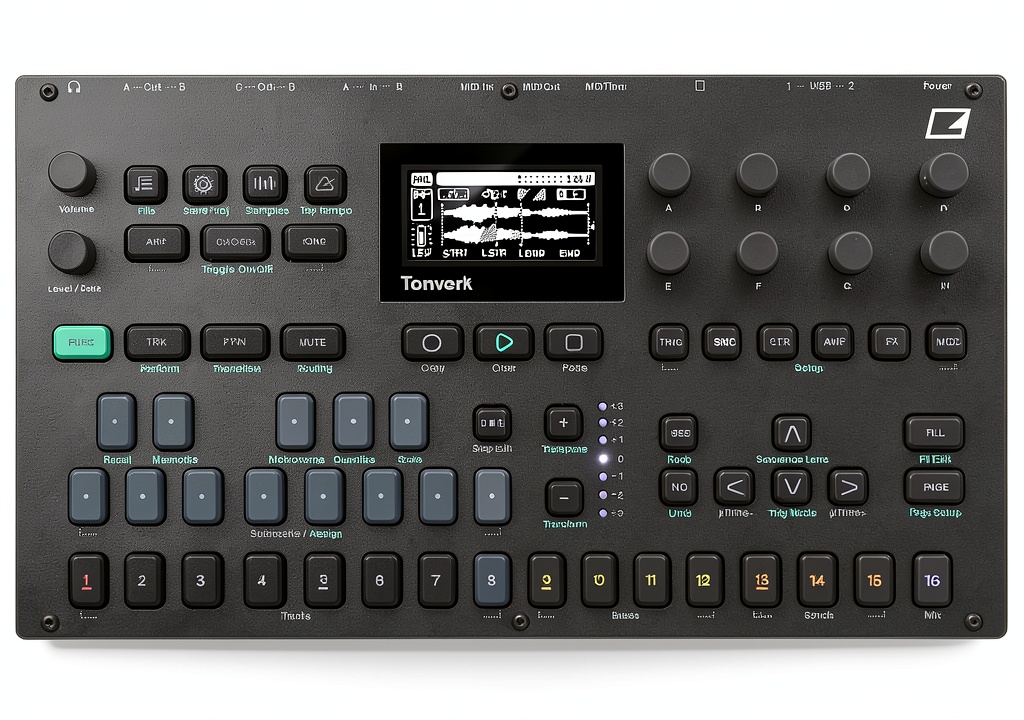 Elektron TONVERK sampler in a studio environment