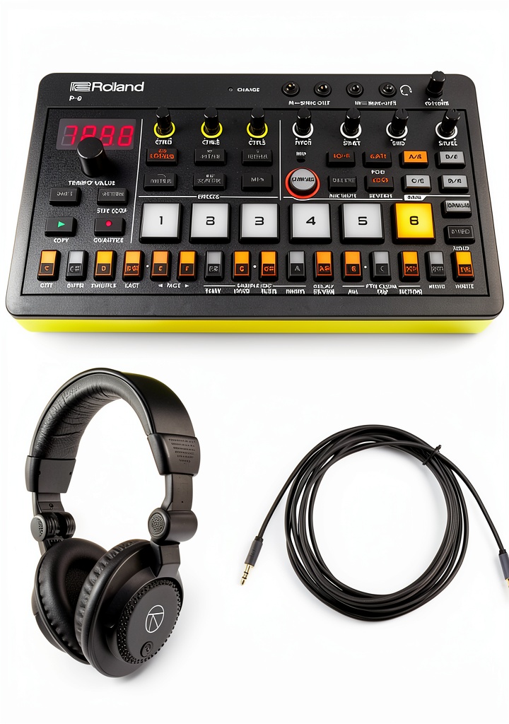 Installing Roland P-6 sampler on a wooden desk